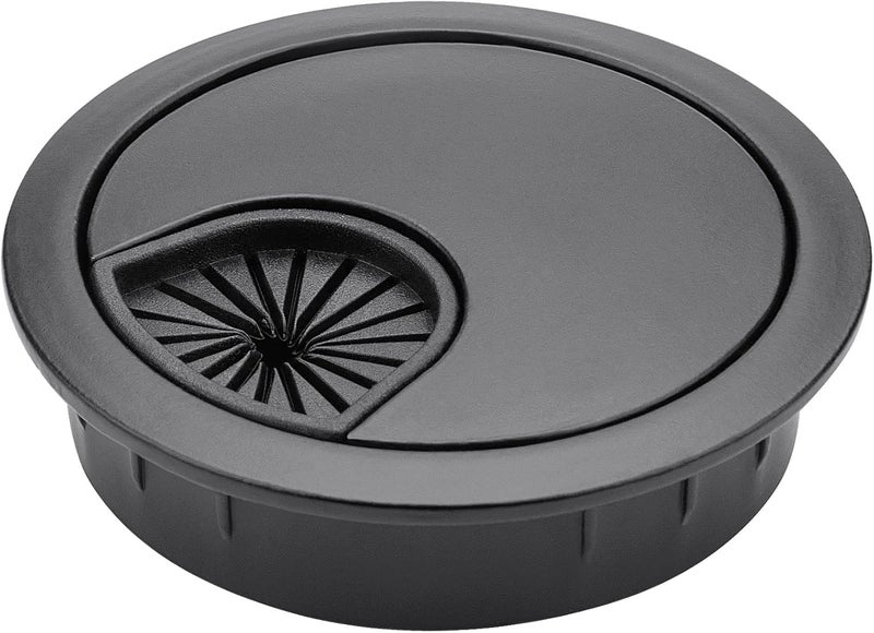 Petutu 2 Pack 2 Inch Metal Desk Grommet for Wire Organizer, Black - Image 1